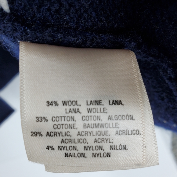 Anthropologie Moth Gray Ivory Blue Wool Blend Small Ivory Open Cardigan Sweater - Picture 6 of 6